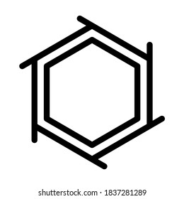 hexgon lineart in outline style