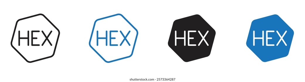 Hexiano icon Flat line symbol