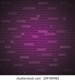 Hexidecimal data numbers and letters illustration background.