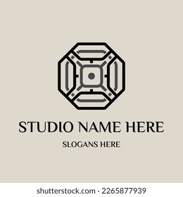 Hexogan pattern creative maze logo design