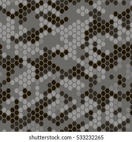 Hexogene urban camouflage  on a gray background