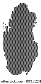 Hex-Tile Qatar map. Vector geographic scheme on a white background. Abstract Qatar map concept is created from hexagonal items.