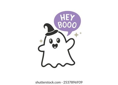 Hey Boo Halloween T Shirt design