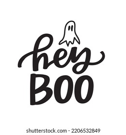 Hey Boo Hand Lettering And Ghost