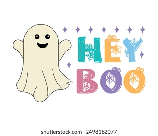 hey boo quote retro typography