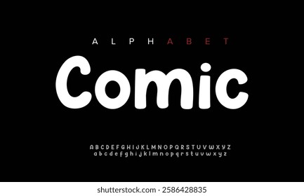 Hey Comic Vector font alphabet with two sets of letters