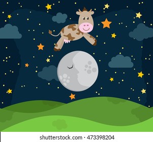 Hey Diddle Diddle Nursery Rhyme Bedtime Stock Vector (Royalty Free ...