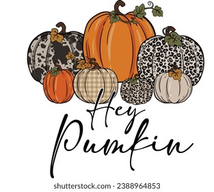 Hey Pumpkin, Retro Thanksgiving, Fall, Trendy Design, Pumpkin season, Pumpkin Autumn, Hello Autumn  svg