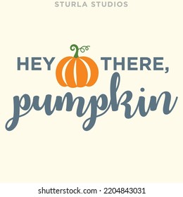 HEY THERE PUMPKIN CUTE SAYING DESIGN FOR SHIRT SOCKS DECAL FALL SAYING AUTUMN PUN