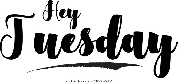 Hey Tuesday Calligraphy Black Color Text Stock Vector (Royalty Free ...