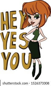 hey yes you caricature girl sketch