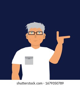 Hey you concept. People character vector illustration flat design