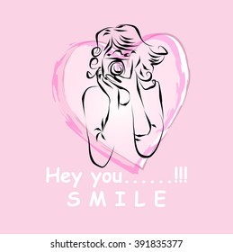Hey you.....!!! smile. Vector illustration