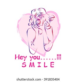 Hey you.....!!! smile. Vector illustration