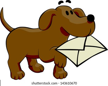 Hey, you've got mail. Your happy dog brings the letter.