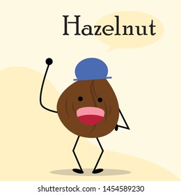 Hezelnut say hi with smile Vector Illustration
