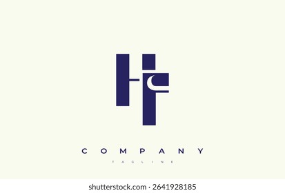 HF Abstract Geometric Logo Design. Modern and elegant logo design with simplistic typography elements, showcasing branding excellence.
