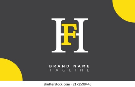 HF Alphabet letters Initials Monogram logo FH, H and F