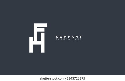 Letras alfabéticas de alta frecuencia Iniciales Logotipo de monograma FH, H y F