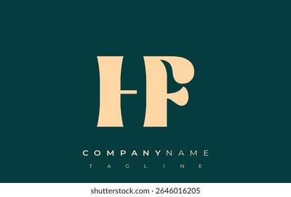 HF Creative Abstract Typography Logo Design. Elegant logo combining bold typography and creative shapes, ideal for branding and identity solutions.