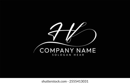  HF F H initial signature logo template vector