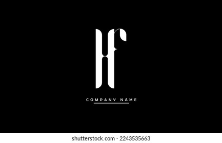 HF, FH Abstract Letters Logo Monogram