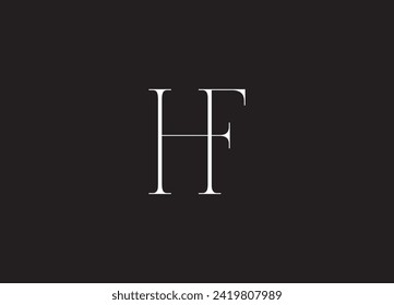 HF, FH Abstract Letters Logo Monogram