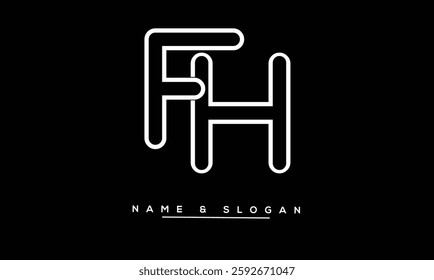HF, FH Abstract Letters Logo Monogram