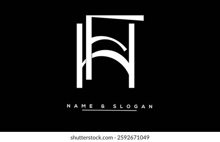 HF, FH Abstract Letters Logo Monogram