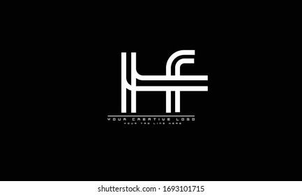 HF FH abstract vector  logo monogram template