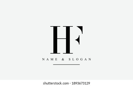 HF FH abstract vector logo monogram template