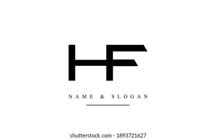 HF FH abstract vector logo monogram template