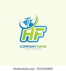 HF or FH Letter Local Cleaning vector logo. Cleaning service logo vector.