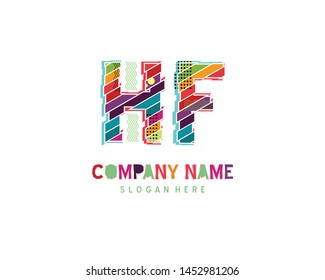 HF Full color initial logo vector