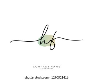 HF H F Initial handwriting logo template