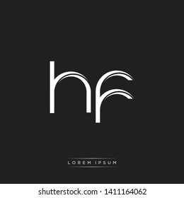 hf h f logo.  Initial Letter Split Lowercase text 