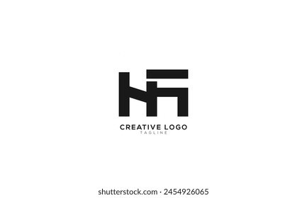 HF HA Abstract initial monogram letter alphabet logo design