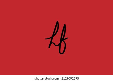 hf handwritten logo for identity. hf initial handwritten calligraphy, for monogram and logo. 
