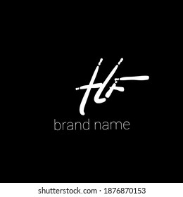 HF initial handwriting or handwritten logo for identity