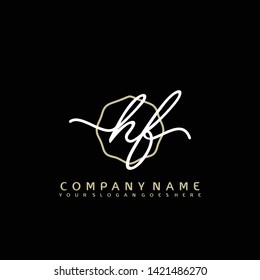 HF Initial handwriting logo concept
