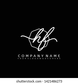 HF Initial handwriting logo concept