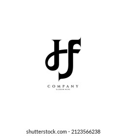 HF initial handwriting logo. Monogram letter signature vector