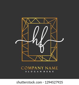 HF Initial Handwriting logo template vector