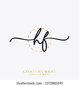 HF Initial handwriting logo template