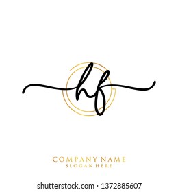 HF Initial handwriting logo template