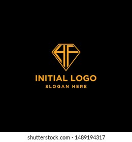 HF initial letter logo design