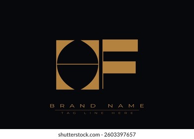 HF initial letter logo design. Letter H and F luxury alphabet letter logo icon template