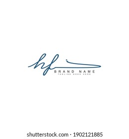 HF Initial Letter Logo - Hand Drawn Signature Logo