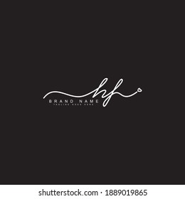 
HF Initial Letter Logo - Handwritten Signature Logo