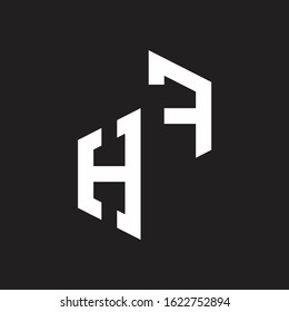 HF Initial Letters logo monogram with up to down style